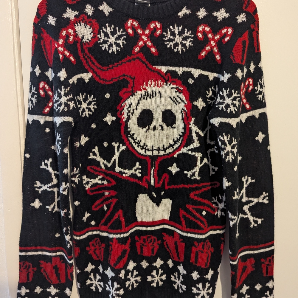 Disney Black and Red Jack Skellington Sweater